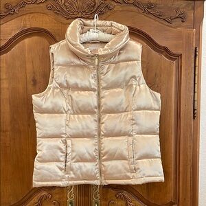 Charter Club Gold Quilted Vest with Satin Finish